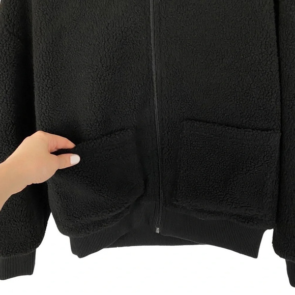 Alala Arcs Reversible Sherpa Bomber Jacket Womens Size XS Black Red White Retro - Picture 13 of 16